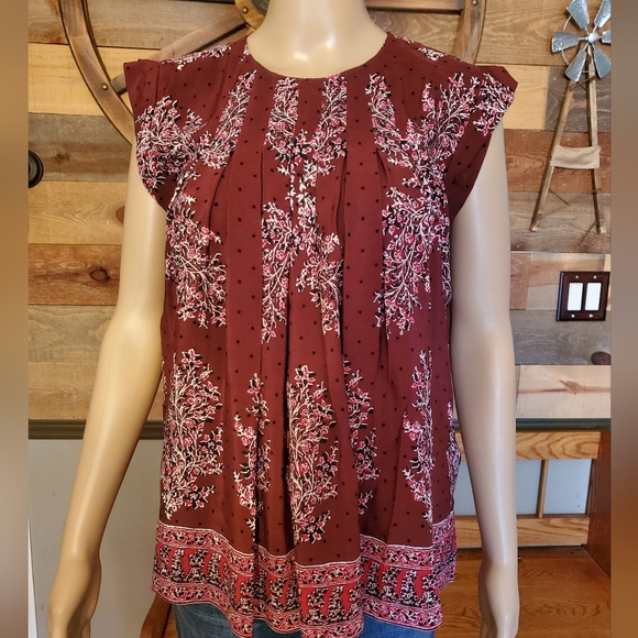 Madewell Silk Garden Lassi Flower Pleated Blouse - Picture 3 of 8